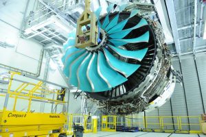 Rolls is validating performance of the composite fan in back-to-back tests against a titanium fan on a Trent 1000. Credit: Rolls-Royce
