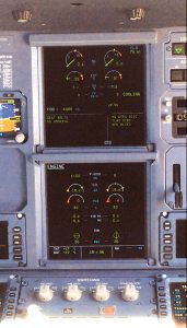 Pilots see a warning that the engine is "cooling" on the central display after they have initiated the start-up process. Cooling time can be more than 2 min. per engine. Credit: Jens Flottau/AW&ST