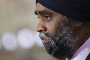 Lars Hagberg / The Canadian Press Defence Minister Harjit Sajjan speaks to media after annoucing that the federal government of Canada will purchase new Airbus C295 airplane for Search and Recuse missing at CFB Trenton in Trenton, Ontario, on Thursday Dec. 8, 2016. The federal government says Canada will spend $2.3 billion to replace the military’s ancient search-and-rescue planes with 16 new aircraft from European aerospace giant Airbus.